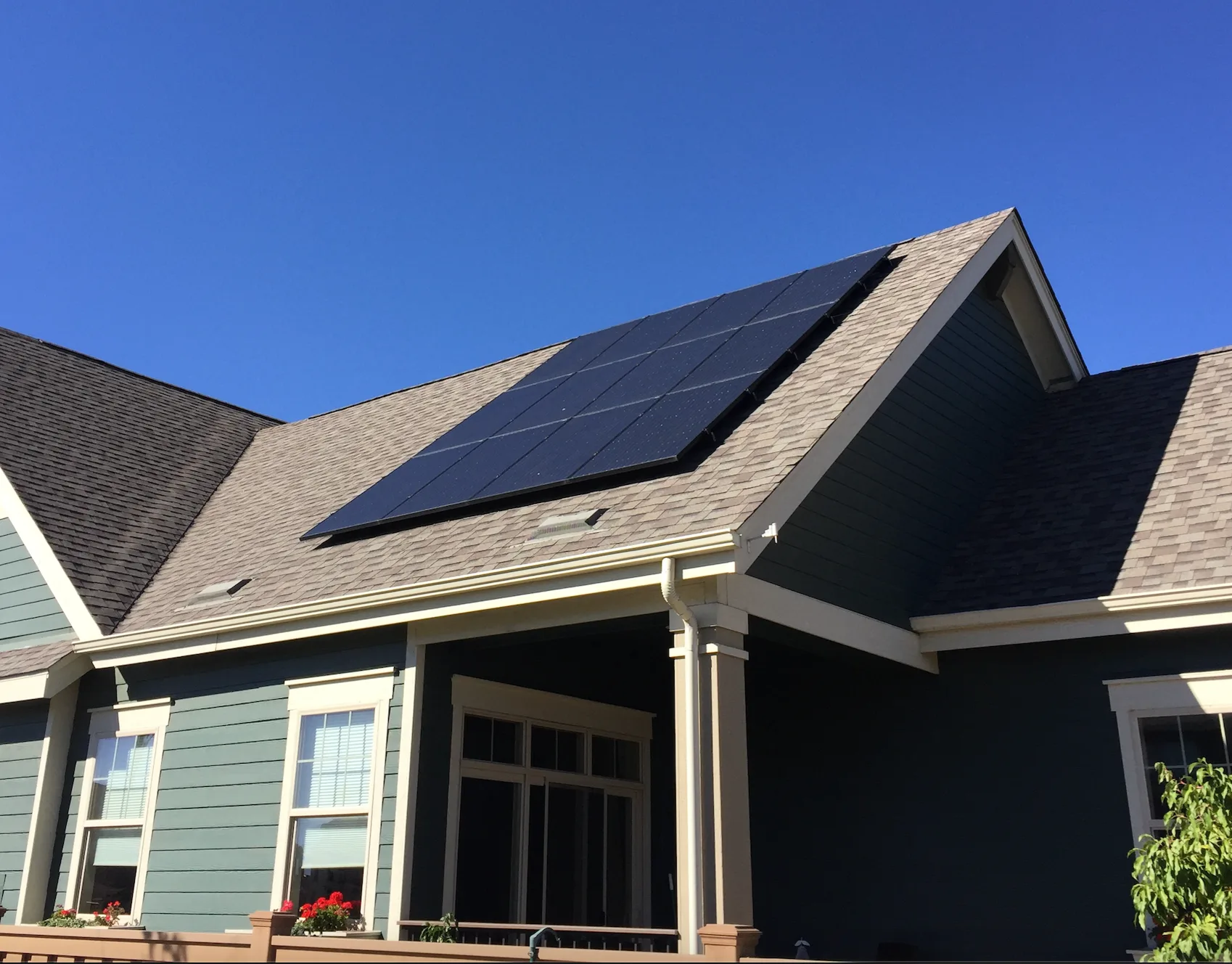 Compact array on a craftsman-style home